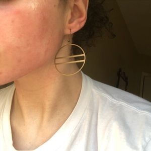 Handcrafted metal hoop earrings